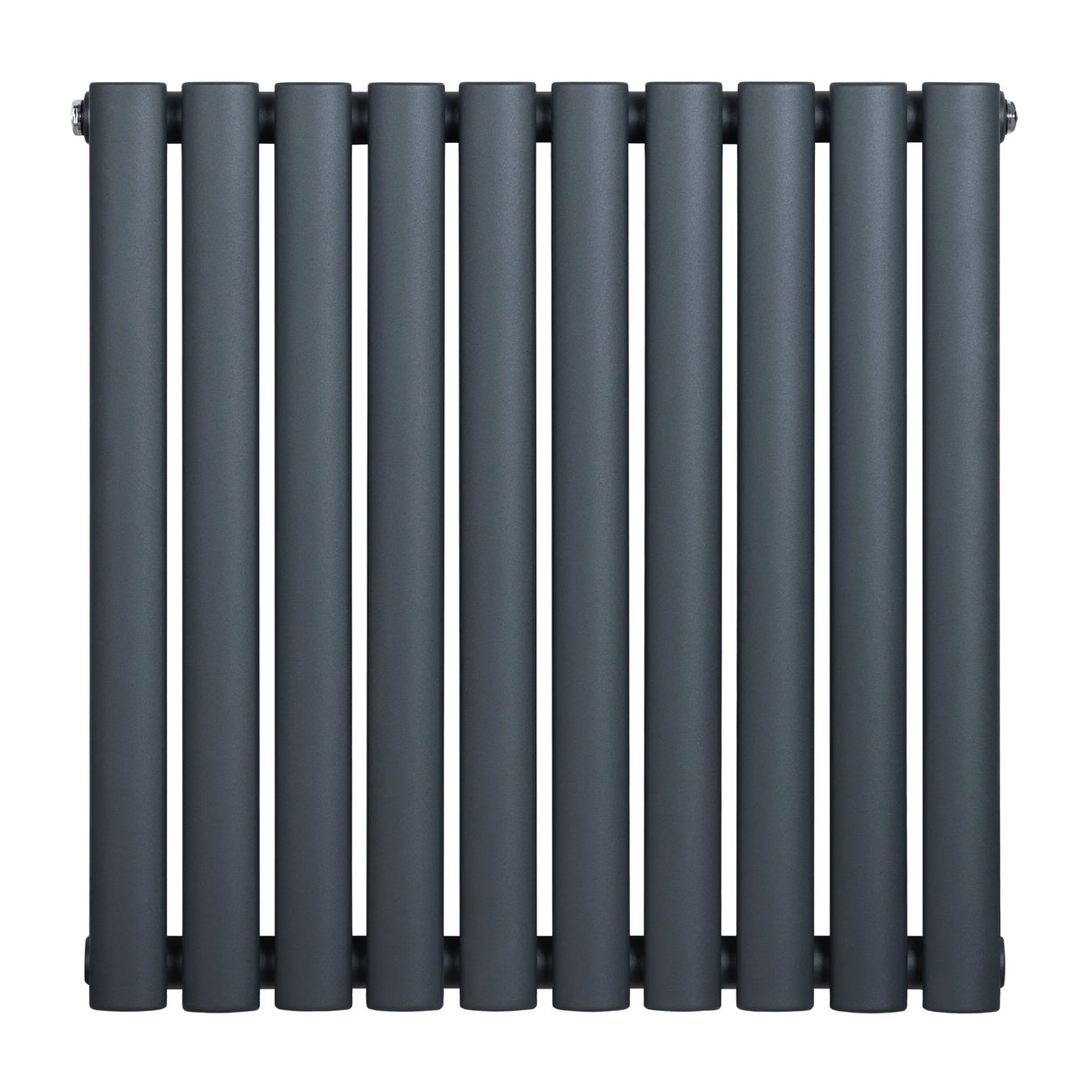 Oval Single Column Radiator - 600 x 600mm - Anthracite Grey