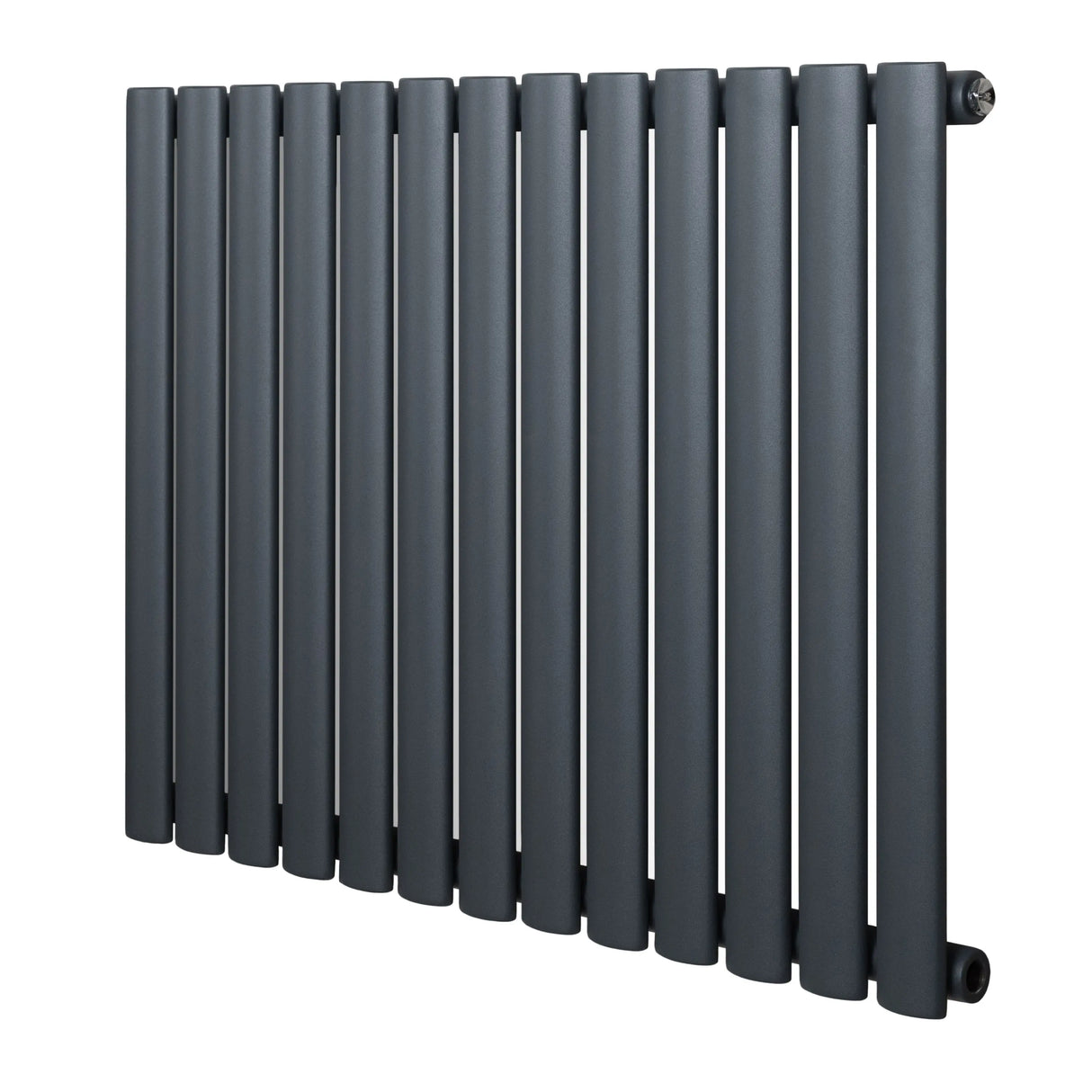 Oval Single Column Radiator - 600 x 780mm - Anthracite Grey