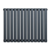 Oval Single Column Radiator - 600 x 780mm - Anthracite Grey
