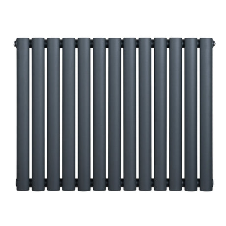 Oval Single Column Radiator - 600 x 780mm - Anthracite Grey