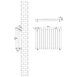 Oval Single Column Radiator - 600 x 780mm - Anthracite Grey