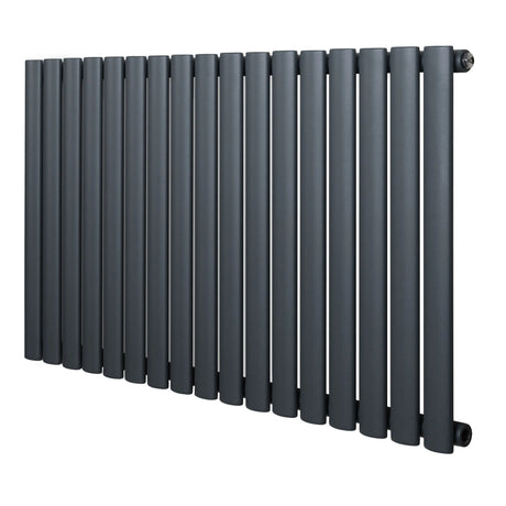 Oval Single Column Radiator - 600 x 1020mm - Anthracite Grey