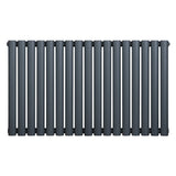 Oval Single Column Radiator - 600 x 1020mm - Anthracite Grey