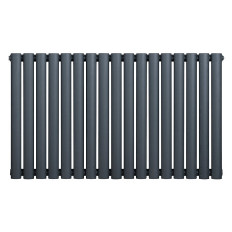 Oval Single Column Radiator - 600 x 1020mm - Anthracite Grey