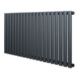 Oval Single Column Radiator - 600 x 1200mm - Anthracite Grey
