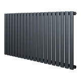 Oval Single Column Radiator - 600 x 1200mm - Anthracite Grey