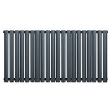 Oval Single Column Radiator - 600 x 1200mm - Anthracite Grey