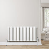 Oval Single Column Radiator - 600 x 1200mm - White