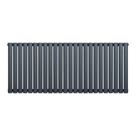 Oval Single Column Radiator - 600 x 1440mm - Anthracite Grey