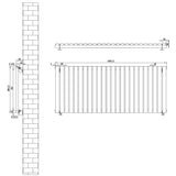Oval Single Column Radiator - 600 x 1440mm - Anthracite Grey