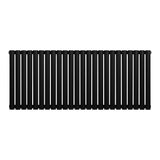Oval Single Column Radiator - 600 x 1440mm - Black