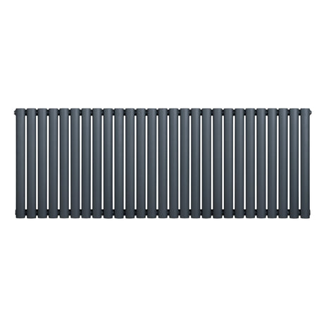 Oval Single Column Radiator - 600 x 1620mm - Anthracite Grey