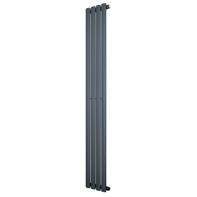 Oval Single Column Radiator - 1600 x 240mm - Anthracite Grey