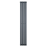 Oval Single Column Radiator - 1600 x 240mm - Anthracite Grey