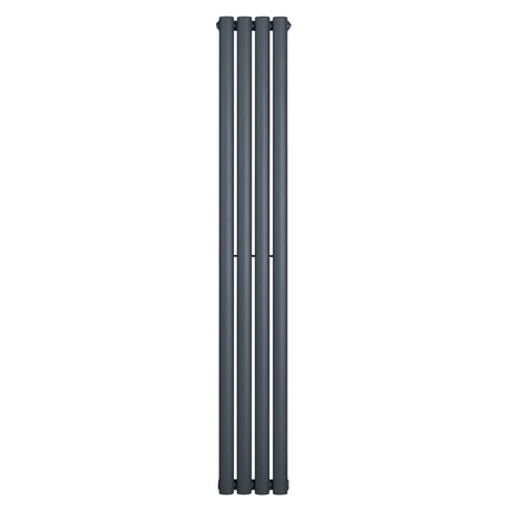 Oval Single Column Radiator - 1600 x 240mm - Anthracite Grey