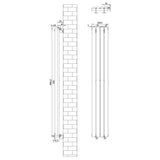 Oval Single Column Radiator - 1600 x 240mm - White