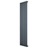 Oval Single Column Radiator - 1600 x 360mm - Anthracite Grey