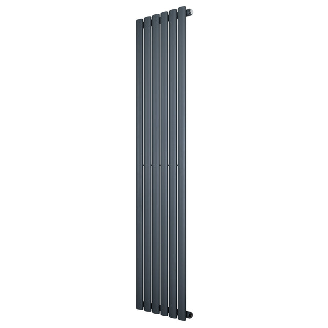 Oval Single Column Radiator - 1600 x 360mm - Anthracite Grey