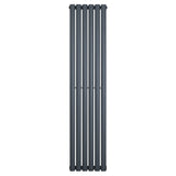 Oval Single Column Radiator - 1600 x 360mm - Anthracite Grey