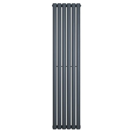 Oval Single Column Radiator - 1600 x 360mm - Anthracite Grey