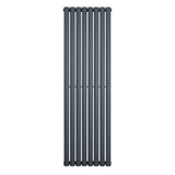 Oval Single Column Radiator - 1600 x 480mm - Anthracite Grey