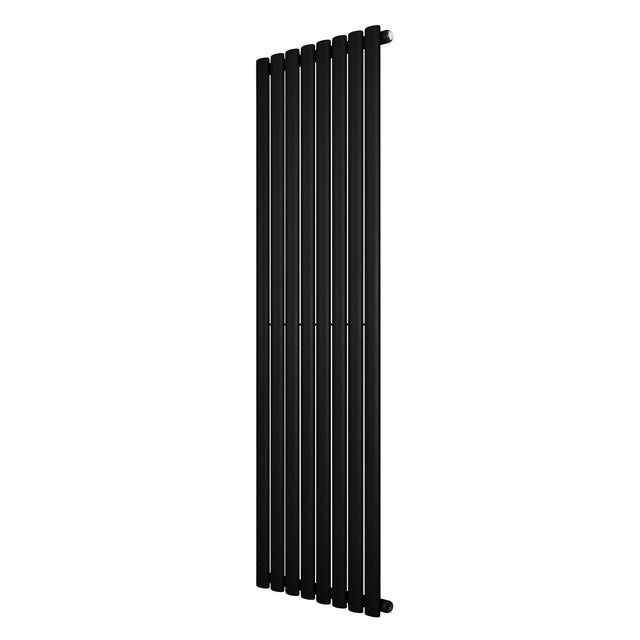 Oval Single Column Radiator - 1600 x 480mm - Black