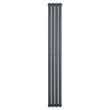 Oval Single Column Radiator - 1800 x 240mm - Anthracite Grey