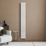 Oval Single Column Radiator - 1800 x 240mm - White