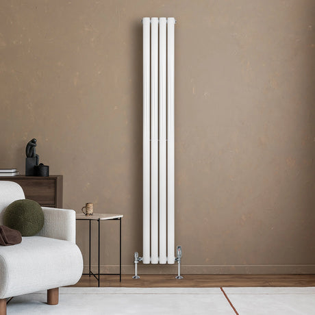 Oval Single Column Radiator - 1800 x 240mm - White