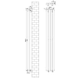 Oval Single Column Radiator - 1800 x 240mm - White