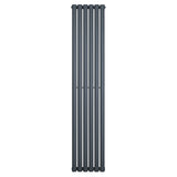Oval Single Column Radiator - 1800 x 360mm - Anthracite Grey