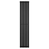 Oval Single Column Radiator - 1800 x 360mm - Black