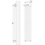 Oval Single Column Radiator - 1800 x 360mm - White