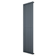 Oval Single Column Radiator - 1800 x 480mm - Anthracite Grey