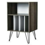 Record Player Stand with 5 Open Compartments for Living Room &amp; Bedroom-Brown