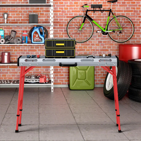 Welding table with 450 kg load capacity &amp; adjustable height Portable &amp; foldable work table
