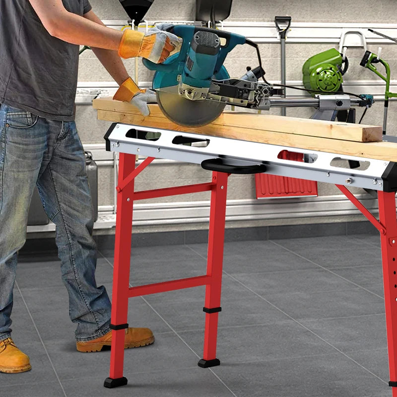 Welding table with 450 kg load capacity &amp; adjustable height Portable &amp; foldable work table