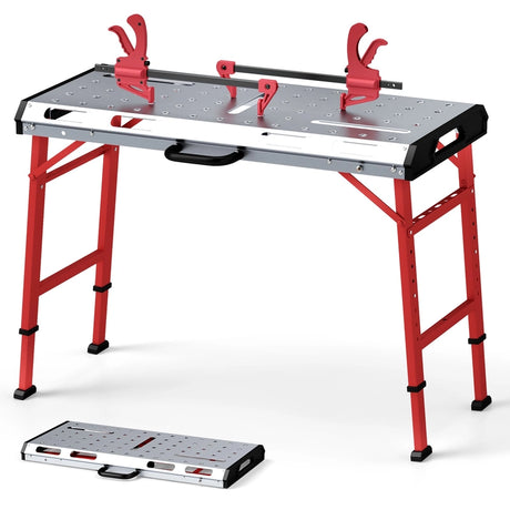 Welding table with 450 kg load capacity &amp; adjustable height Portable &amp; foldable work table