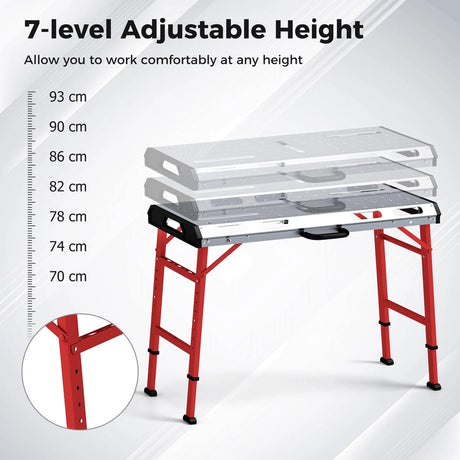 Welding table with 450 kg load capacity &amp; adjustable height Portable &amp; foldable work table
