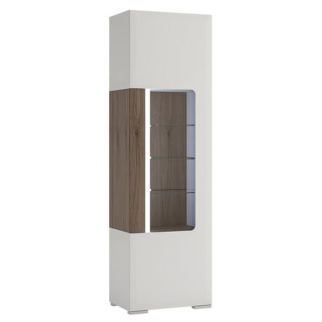 Toronto Tall Narrow Glazed Display Cabinet with Internal Shelves (Plexi Light)