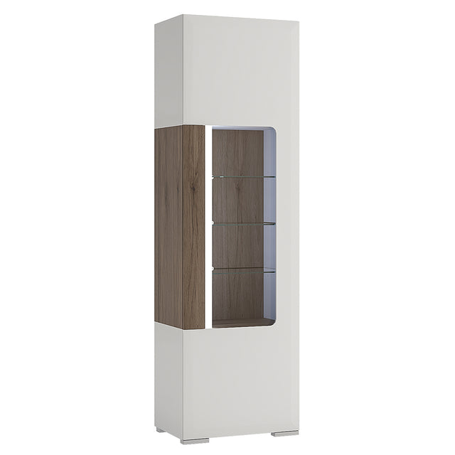 Toronto Tall Narrow Glazed Display Cabinet with Internal Shelves (Plexi Light)