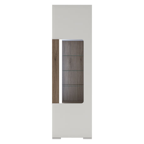 Toronto Tall Narrow Glazed Display Cabinet with Internal Shelves (Plexi Light)