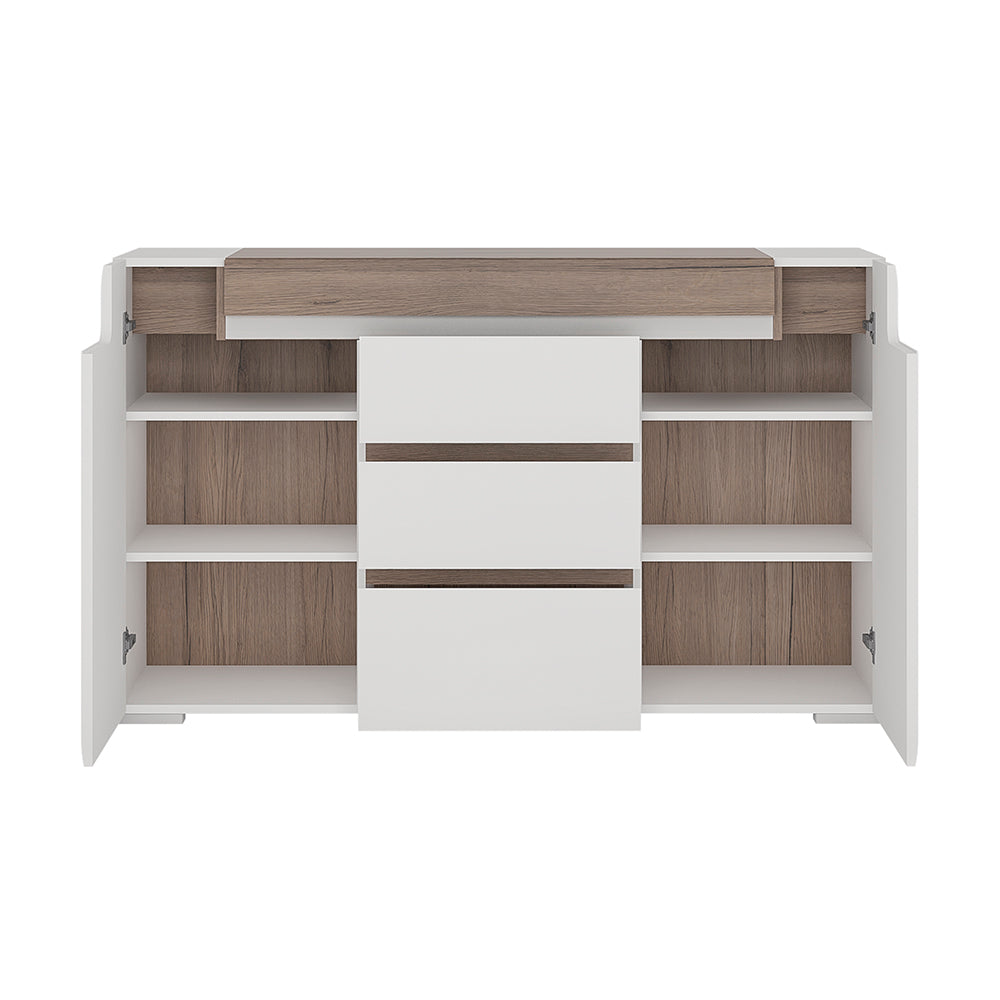 Toronto 2 Door 3 Drawer Sideboard (inc. Plexi Lighting)