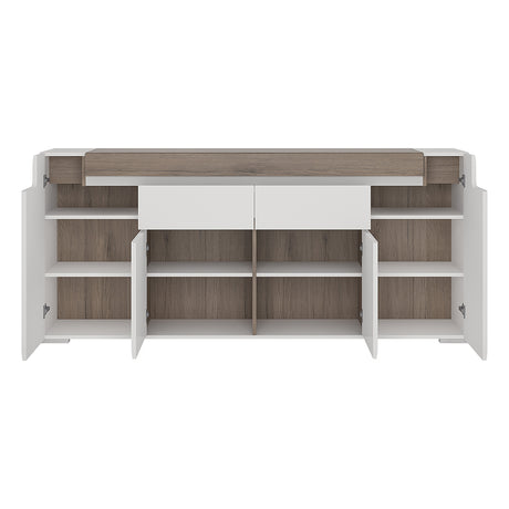 Toronto Wide Sideboard 4 Doors 2 Drawers with LED