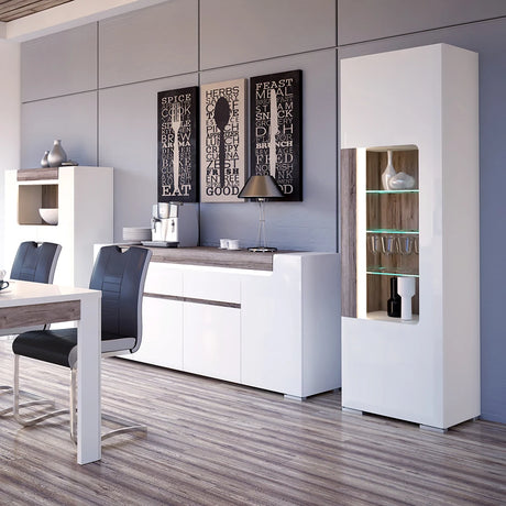 Toronto Wide Sideboard 4 Doors 2 Drawers with LED