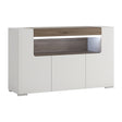 Toronto 3 Door Sideboard with Open Shelving and Plexi Lighting