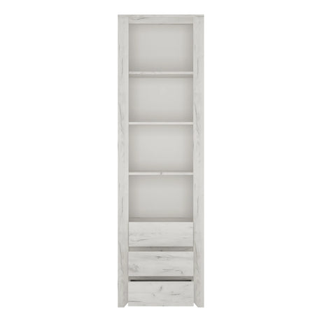 Angel Tall Narrow 3 Drawer Bookcase