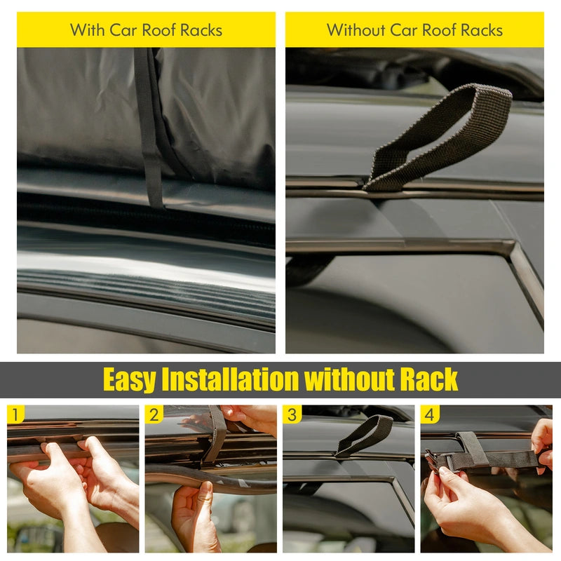 Car roof bag with 0.4 m3 volume, waterproof roof luggage bag, roof box with door hook, combination lock and non-slip mat