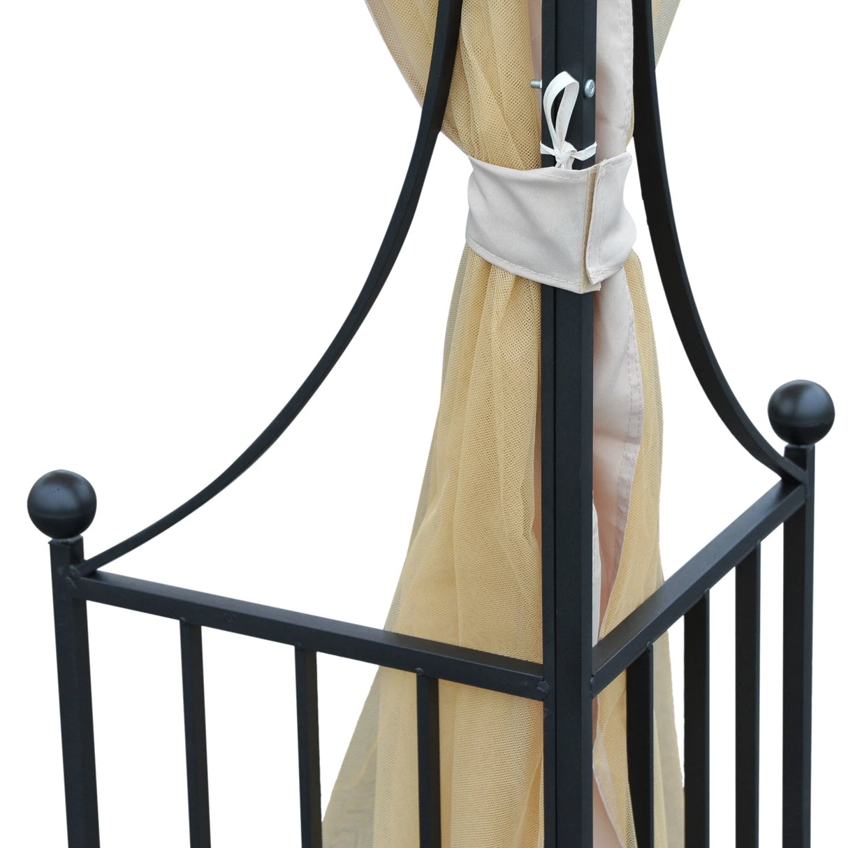 Outsunny 3 x 3(m) Garden Gazebo Patio Party Tent Shelter Outdoor Canopy Double Tier Sun Shade Metal Frame Netting, Beige