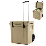 45 Quart Cooler Towable Ice Chest-Brown